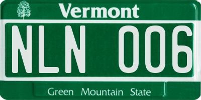 VT license plate NLN006