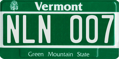 VT license plate NLN007