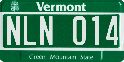 VT license plate NLN014