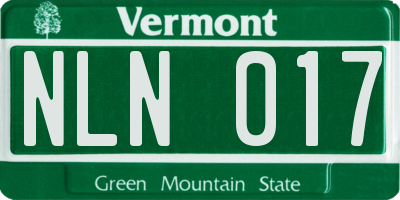 VT license plate NLN017