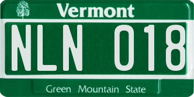 VT license plate NLN018
