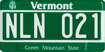 VT license plate NLN021