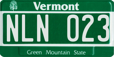 VT license plate NLN023