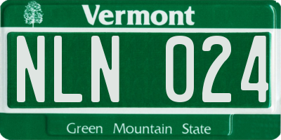 VT license plate NLN024