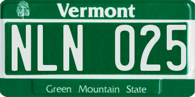 VT license plate NLN025