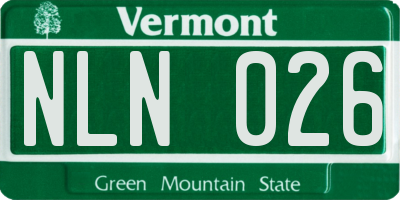 VT license plate NLN026