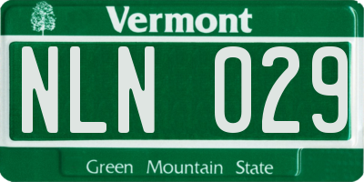 VT license plate NLN029