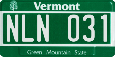 VT license plate NLN031