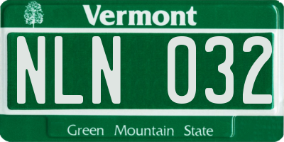 VT license plate NLN032