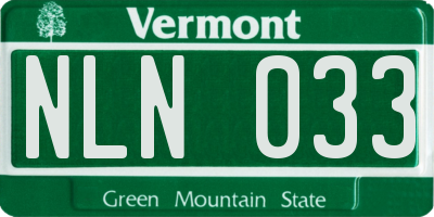 VT license plate NLN033