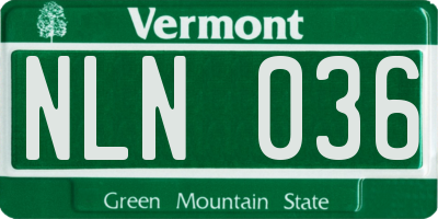 VT license plate NLN036