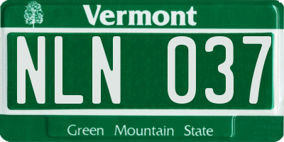 VT license plate NLN037