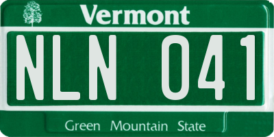 VT license plate NLN041