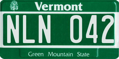 VT license plate NLN042