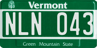VT license plate NLN043