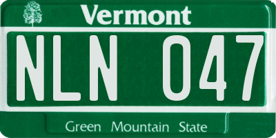 VT license plate NLN047