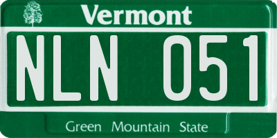 VT license plate NLN051