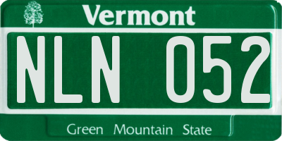 VT license plate NLN052
