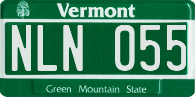 VT license plate NLN055