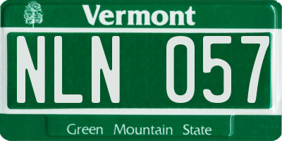 VT license plate NLN057