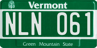 VT license plate NLN061