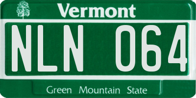 VT license plate NLN064