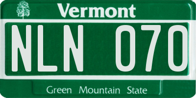 VT license plate NLN070