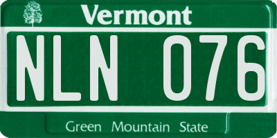 VT license plate NLN076