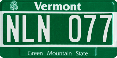 VT license plate NLN077