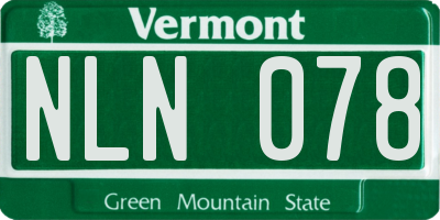 VT license plate NLN078