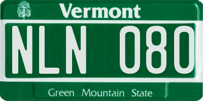 VT license plate NLN080