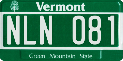 VT license plate NLN081