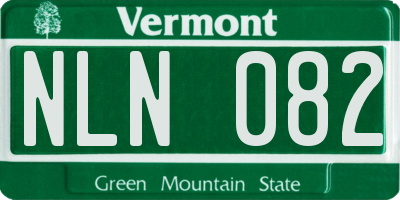 VT license plate NLN082