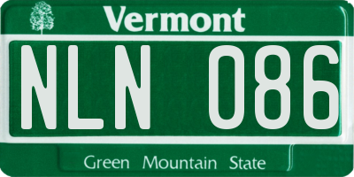 VT license plate NLN086