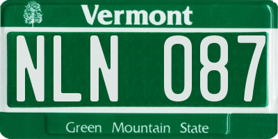 VT license plate NLN087