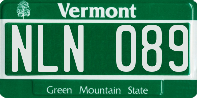 VT license plate NLN089