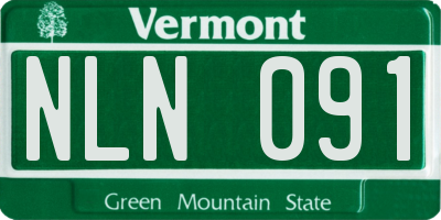 VT license plate NLN091