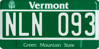 VT license plate NLN093