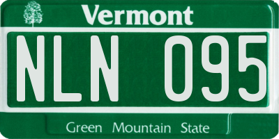 VT license plate NLN095