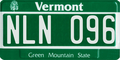 VT license plate NLN096