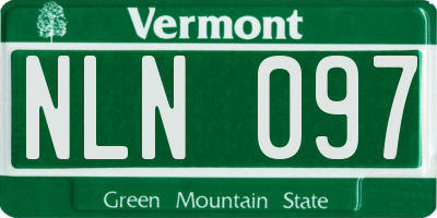 VT license plate NLN097
