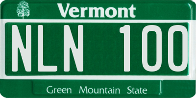 VT license plate NLN100