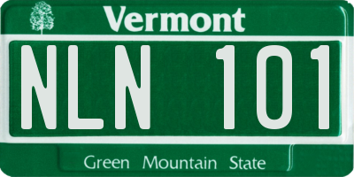 VT license plate NLN101