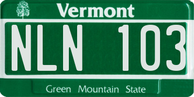 VT license plate NLN103