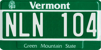 VT license plate NLN104