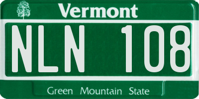 VT license plate NLN108