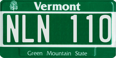 VT license plate NLN110