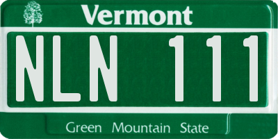 VT license plate NLN111