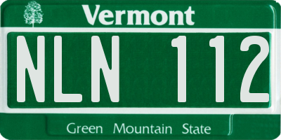 VT license plate NLN112