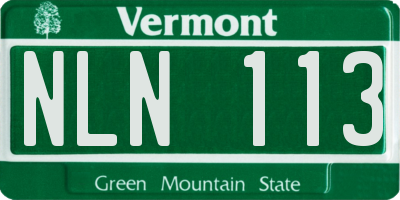 VT license plate NLN113